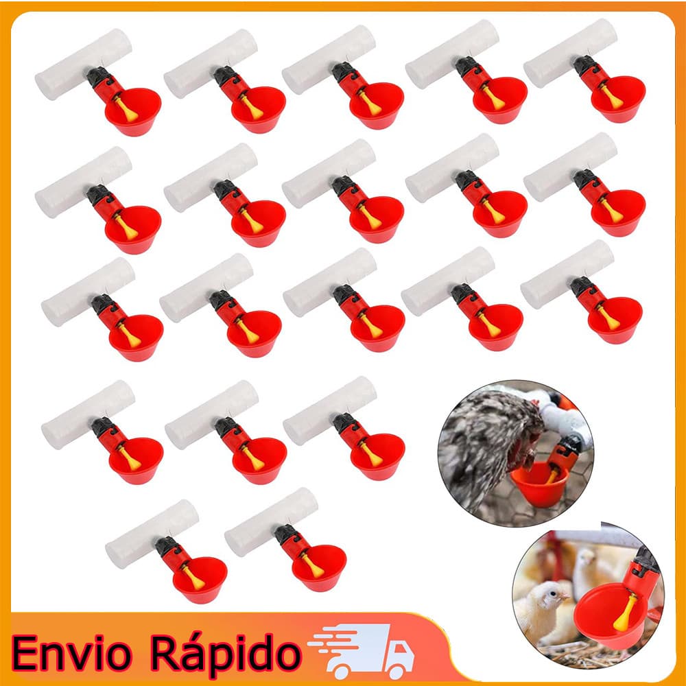 Bebedouro automático para frango, conjunto de 20 peças, bebedouro higiênico para aves, bebedouro automático, ferramenta