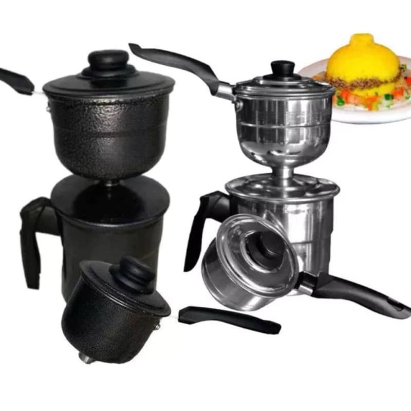 Cuscuzeiro Individual 2 Conchas Vapor Prático Nordestino Porção Única Peito de Moça Craquelado