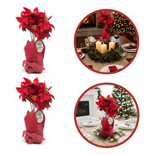2 Vasos Juta Vermelho Bege Decoração Natal Casa Bege Juta Juta Vermelho