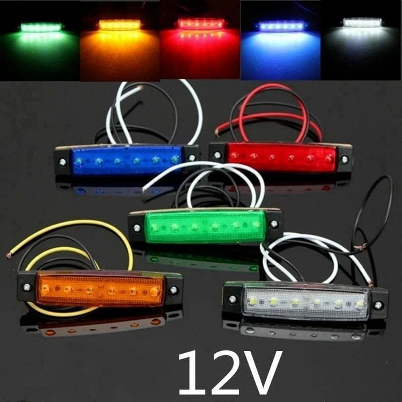 Luzes Laterais , 12v , De Tira Traseiras Led De Carregamento Transparente , 6 , 1 Peça