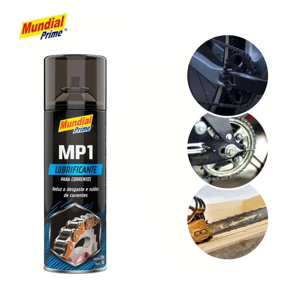 Lubrificante De Corrente Spray Mp1 200ml Mundial Prime – Proteção, Desempenho e Durabilidade Para Correntes