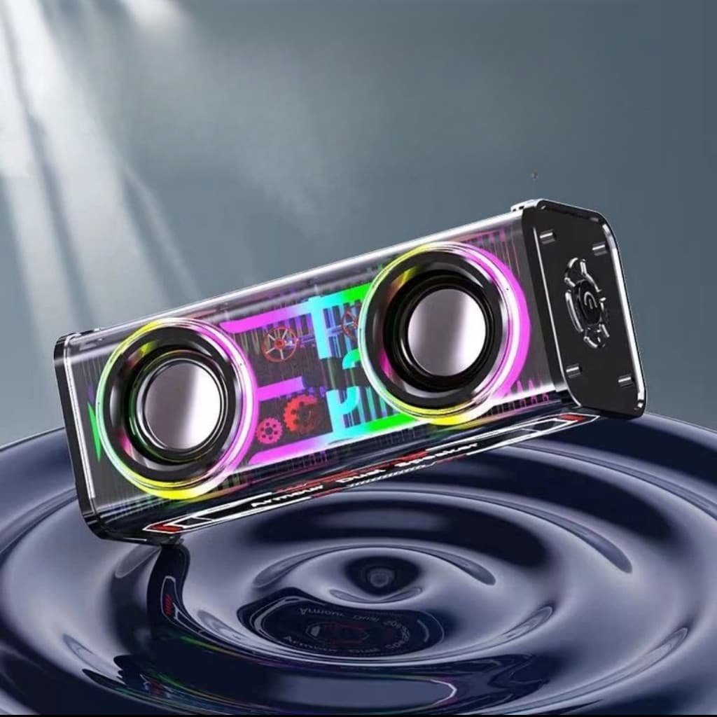Caixa de Som Bluetooth com Alto-Falante Duplo Luz RGB Super Potente Sem Fio V8