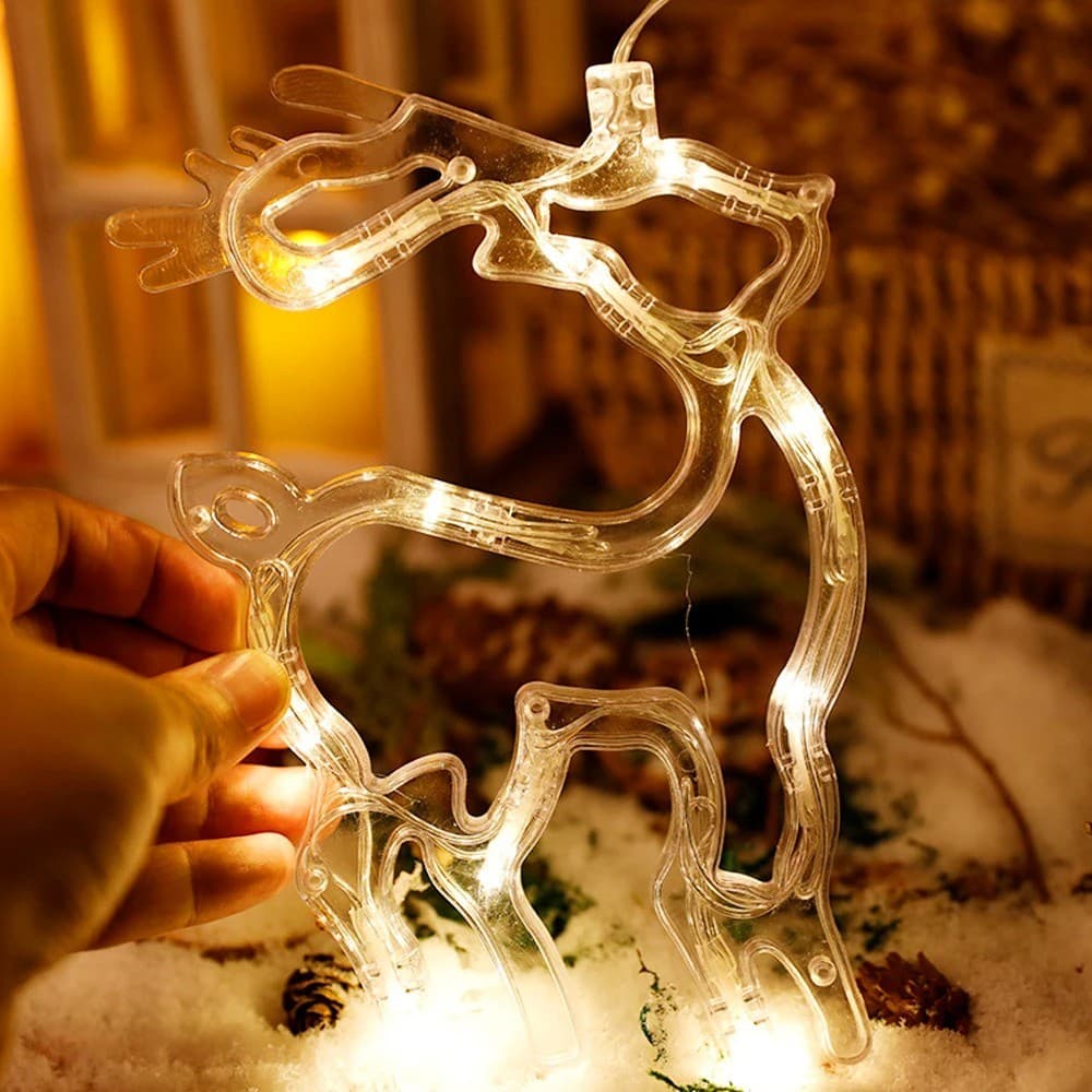 ENFEITE RENA NATAL LED PENDENTE VITRINE JANELA NATALINO LUZ
