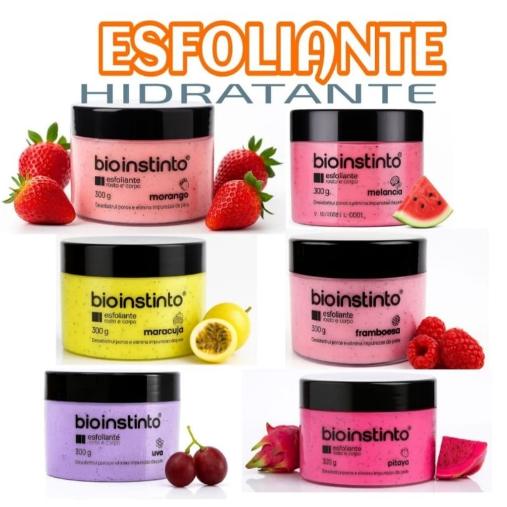 Esfoliante Corpo e Rosto Skin care Limpeza Profunda Fragrancias Sortidas Bio Instinto 300g