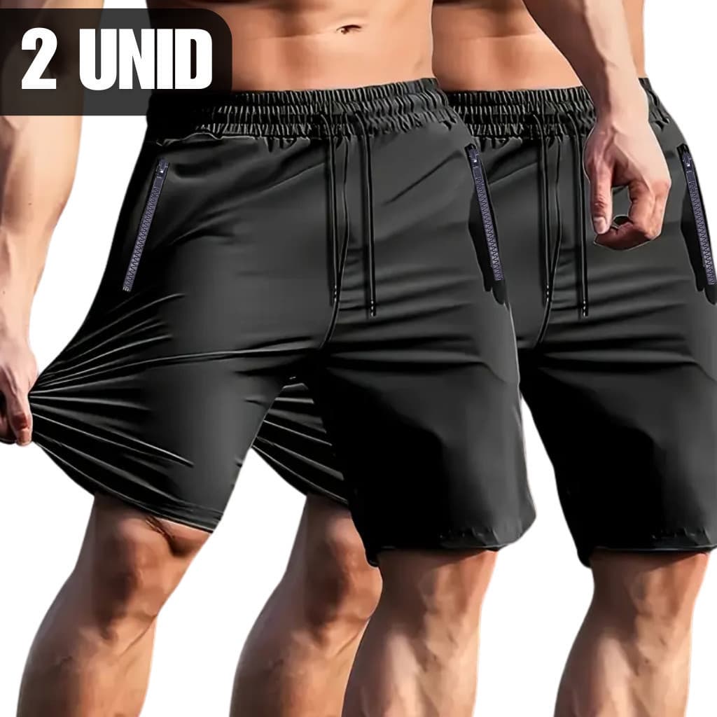 Kit 2 Shorts Masculino Com Ziper - Bermuda Tactel com 10% De elastano Impermeável