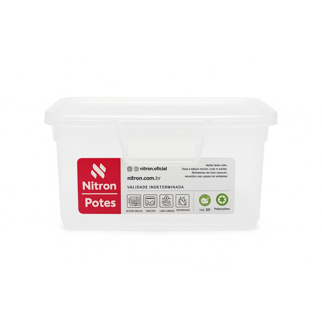 Marmita Retangular Pote Com Tampa 600ML