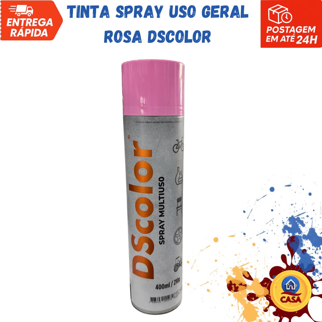 Tinta Spray Uso Geral Rosa DSColor