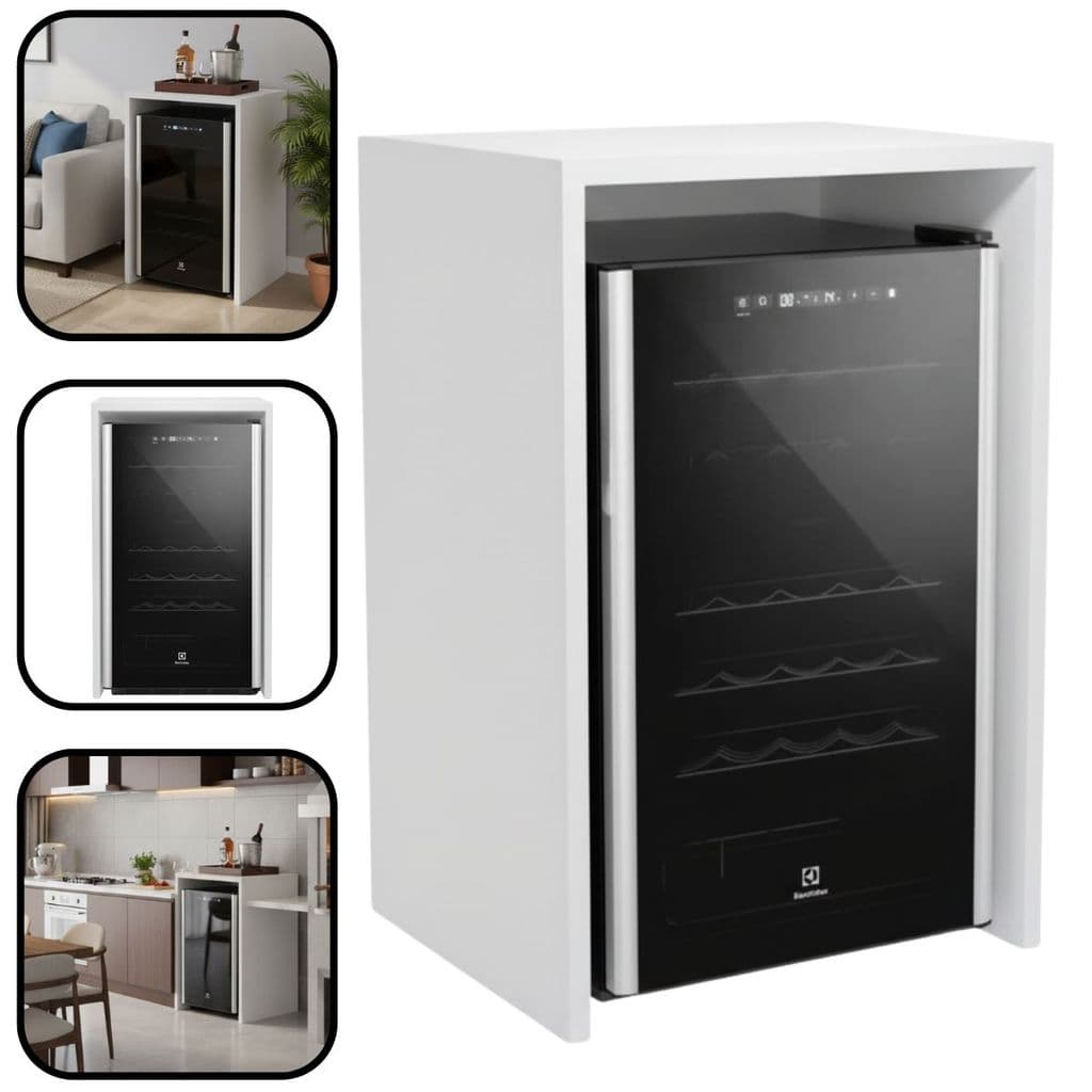 Nicho Para Cervejeira Adega Aparador MDF 90x60x52cm Branco