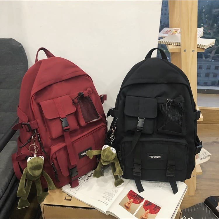 Mochila feminina versão coreana grande capacidade escola secundária estudantes universitários mochila dupla volta mascul