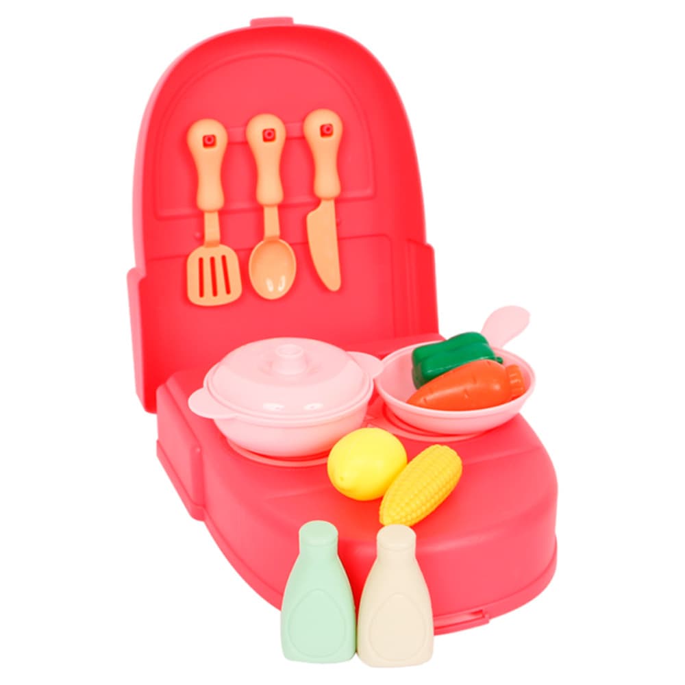 Kit Cozinha Na Mochila 16 Peças Rosa Brinquedo