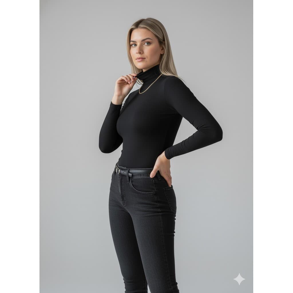 Blusa de Manga Longa Segunda Pele Básica para o dia a dia