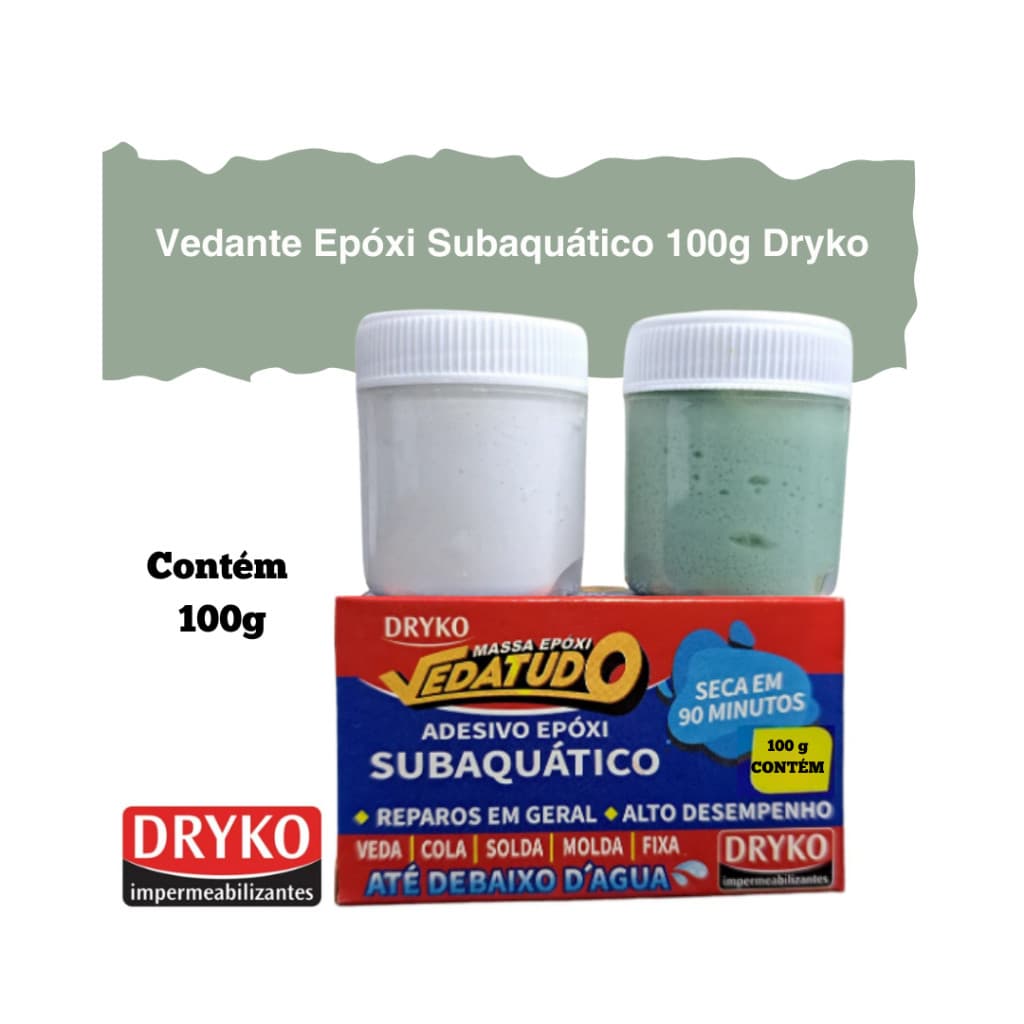 Massa Epoxi 100g Vedante Epóxi Subaquático - DRYKO