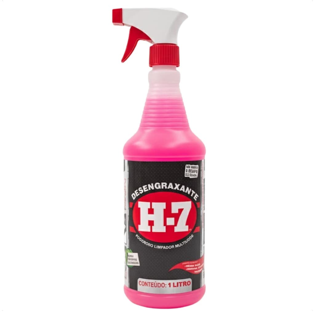Desengraxante H-7 Poderoso Limpador Multiuso 1 Litro Spray Limpa Tudo Graxas Óleo Motor Cozinha