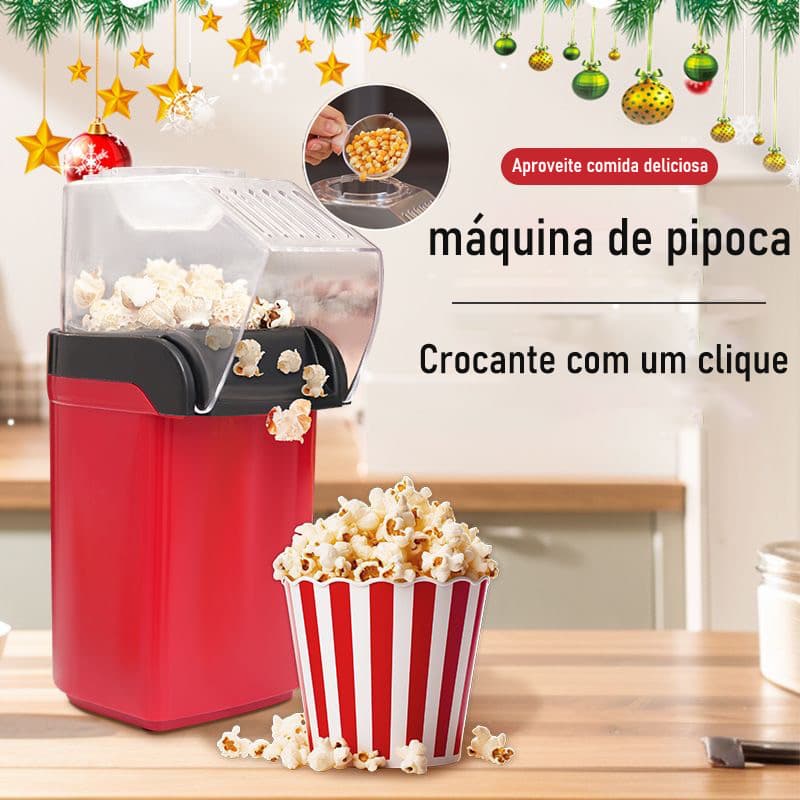 Pipoqueira Elétrica a Ar Quente - Máquina de Pipoca Sem Óleo Bivolt - 220V | Creme+ Açúcar