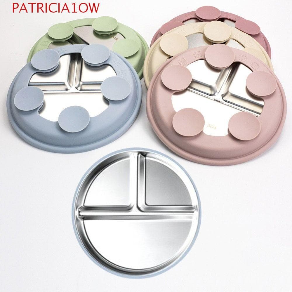 PATRICIA1OW Pratos Infantis Com 3 Grades , Prato De Jantar Ventosa Para Bebê Em Aço Inoxidável 304 , Antiderrapante