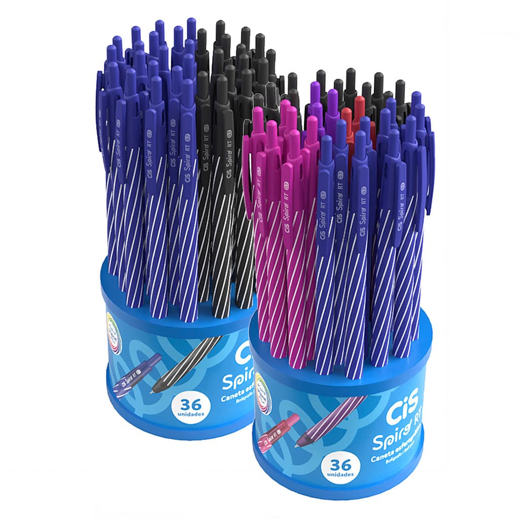 Caneta CIS Spiro Retratil RT 0.7 Fina 36 Unidades
