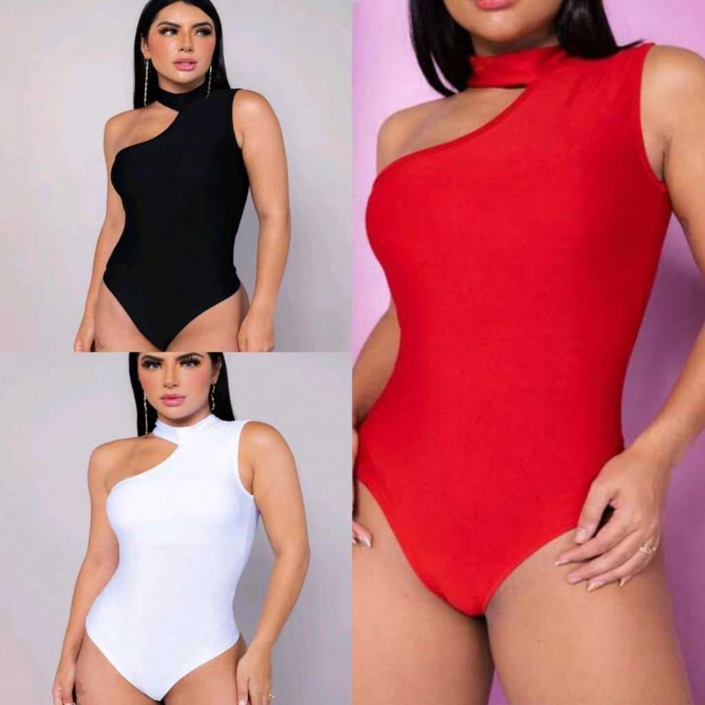 BODY FEMININO GOLA MULA MANCA SUPLEX TENDÊNCIA VERÃO COM BOJO