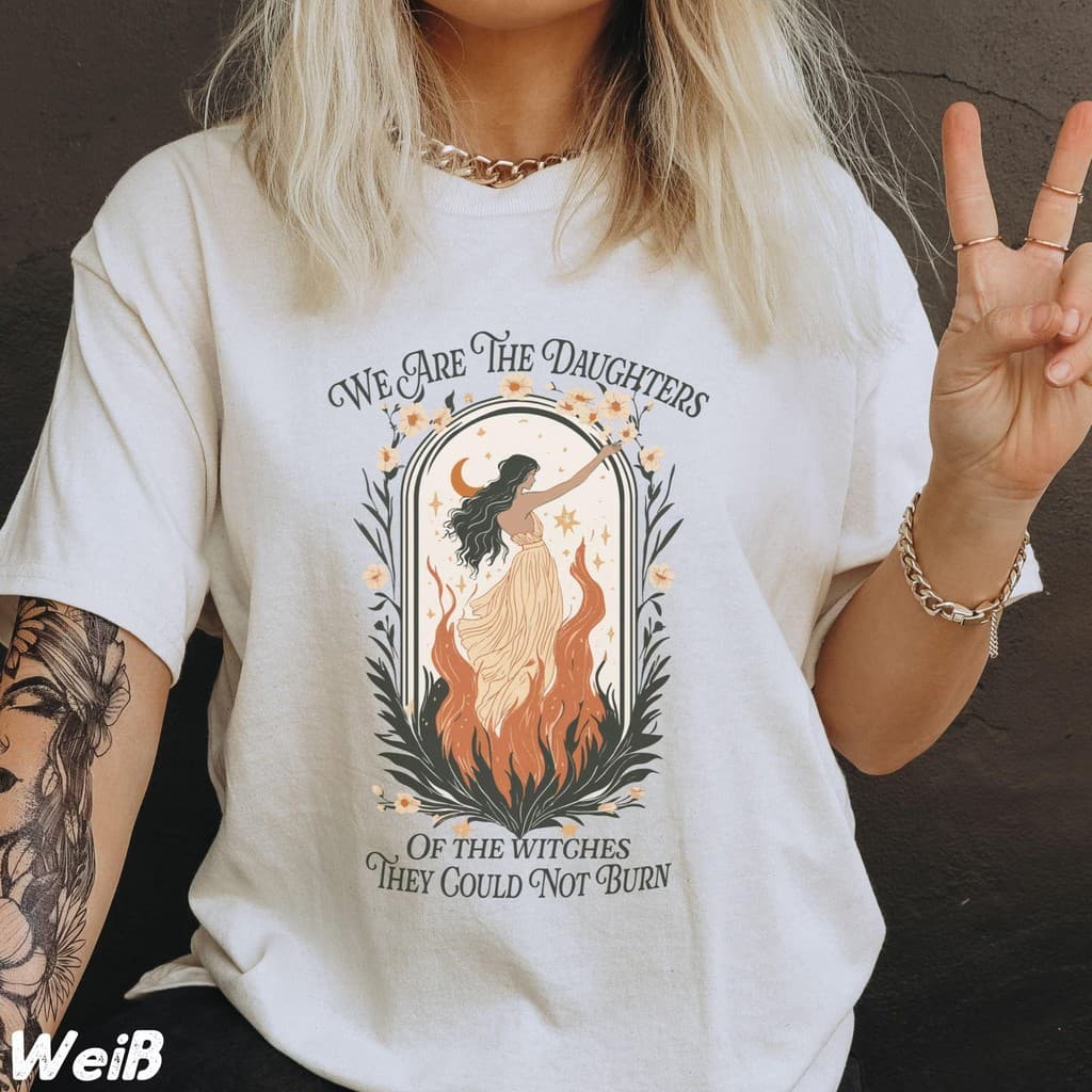 camiseta retro magia delicada americana urbana casual Bruxas T-shirt unissex Tamanhos Plus Size