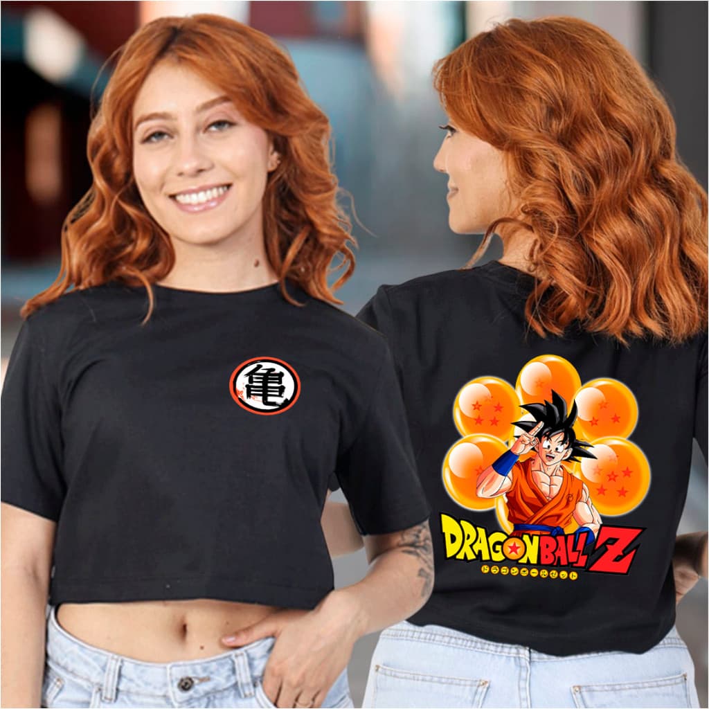 Blusa Cropped Goku Dragon Ball Esferas Dragão