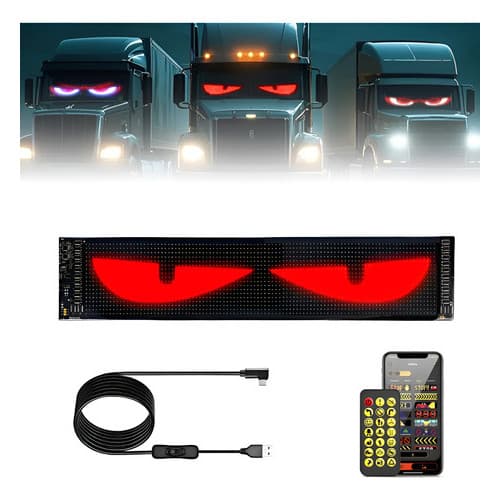 Painel LED Flexível RGB Colorido Bluetooth 60x12cm – Parabrisa, Iluminação Personalizada
