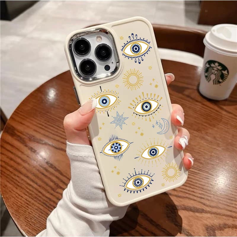 Capinha silicone Fosco Anti-impacto Olho misterioso IPhone 17 air 13 12 11 14 15 16 Pro MAX XR XS Caso