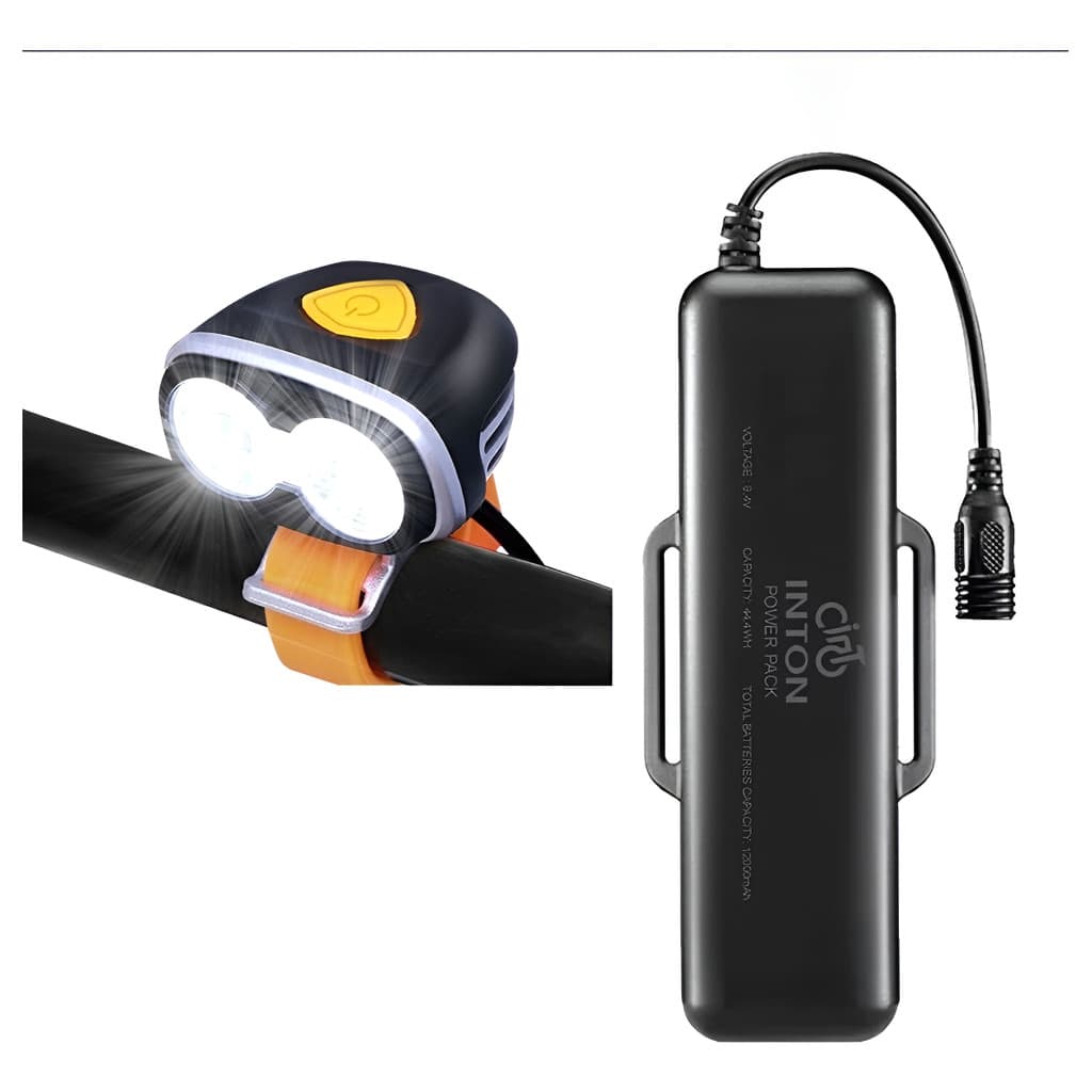 Farol Mega Bike Led 2000l C/bateria 10400ahm+pisca Preto