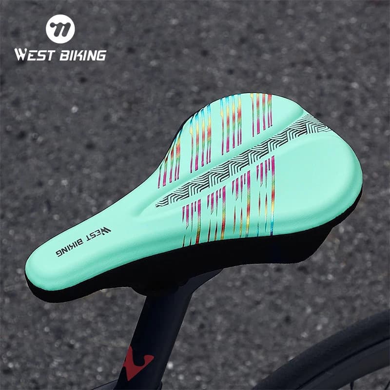 Capa de Selim Arco-Íris WEST BIKING para Bicicleta, Confortável, Impermeável, Almofada de Gel para MTB, Resistente ao De