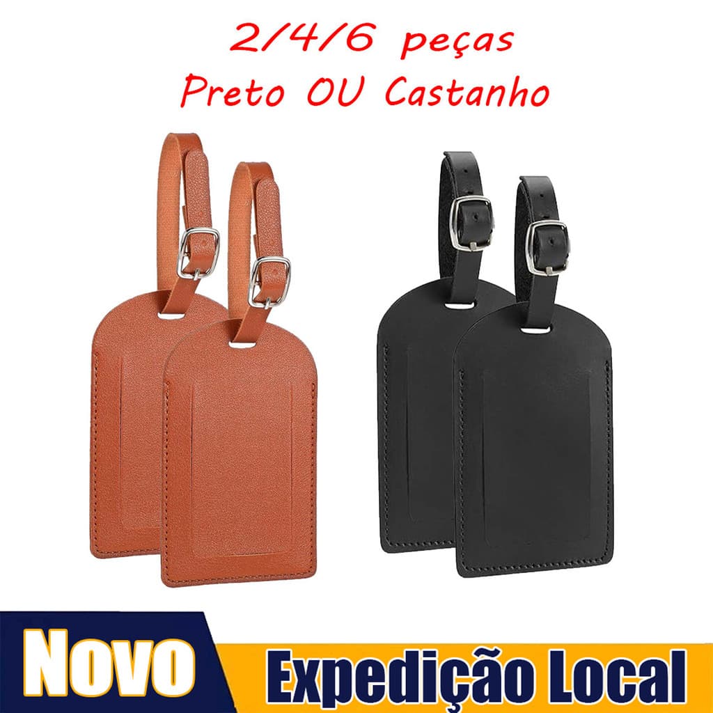 2/4/6 peças de etiqueta de identificação de bagagem de 11,1 x 7 cm, com capa de proteção de privacidade, com cordão