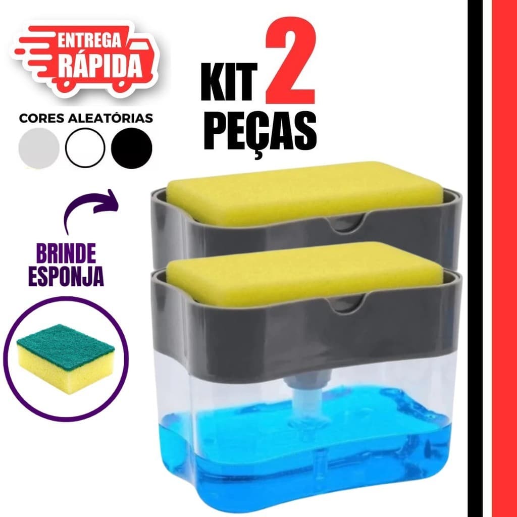 3/2/1 Dispenser Detergente com Suporte Esponja para Pia Cozinha Promoção