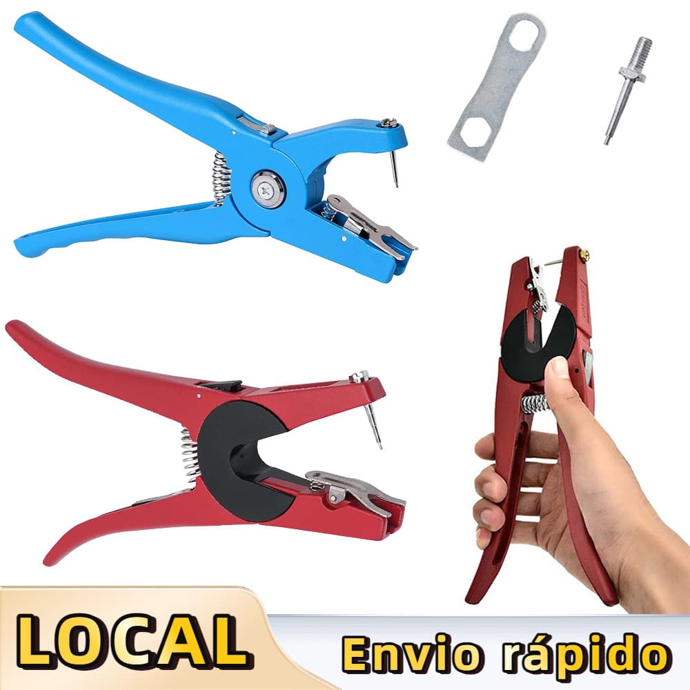 Aplicador de brinco, alicate universal para brinco de gado, animal para vaca, cordeiro, gado(azul/vermelho)