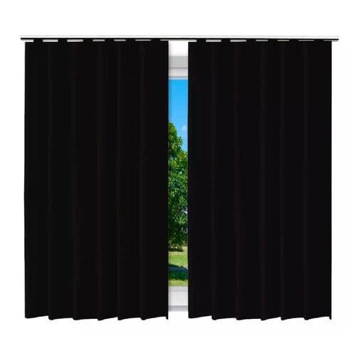 Cortina Blackout Preta Bloqueio Luz Total 280x280cm Varão Sala Quarto
