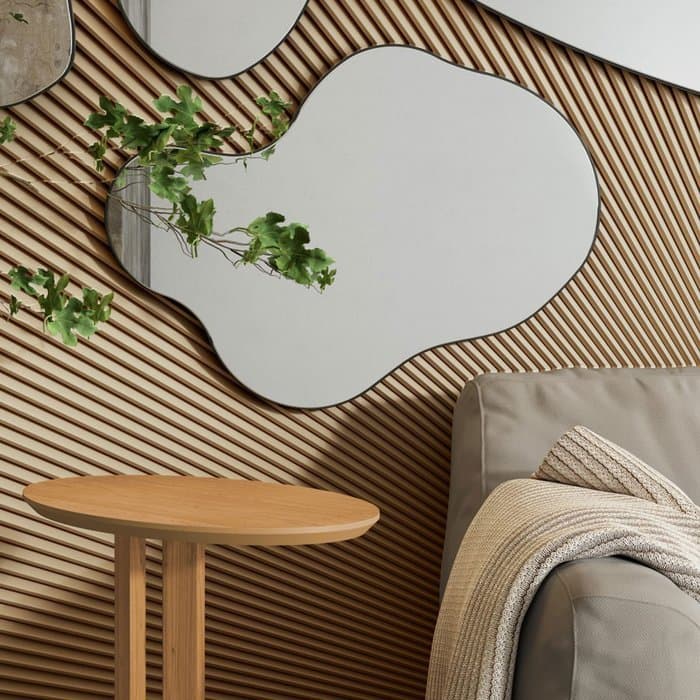 ESPELHO DECORATIVO ORGANICO 89CM ES17 - PRETO FOSCO