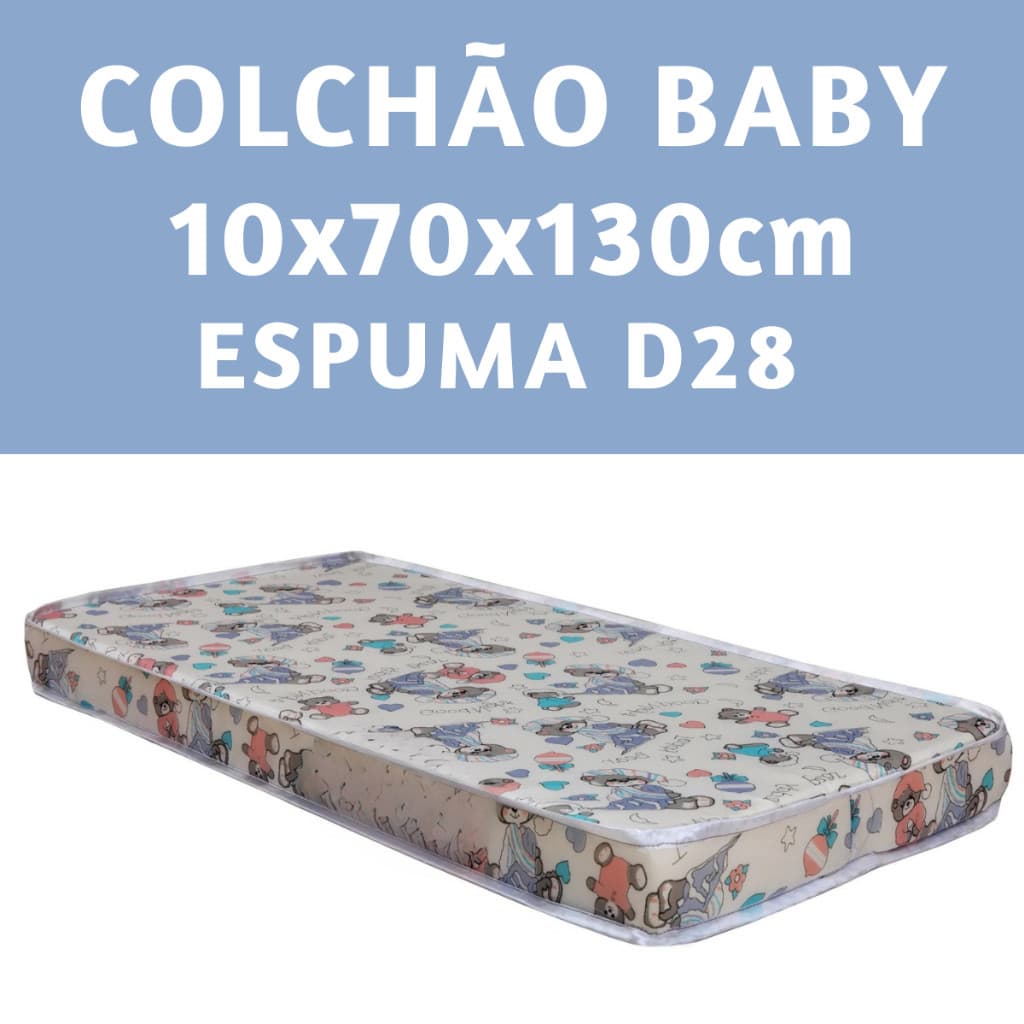 Colchão Para Berço 70x130cm Espuma D28 Sleep Baby Conforto Infantil
