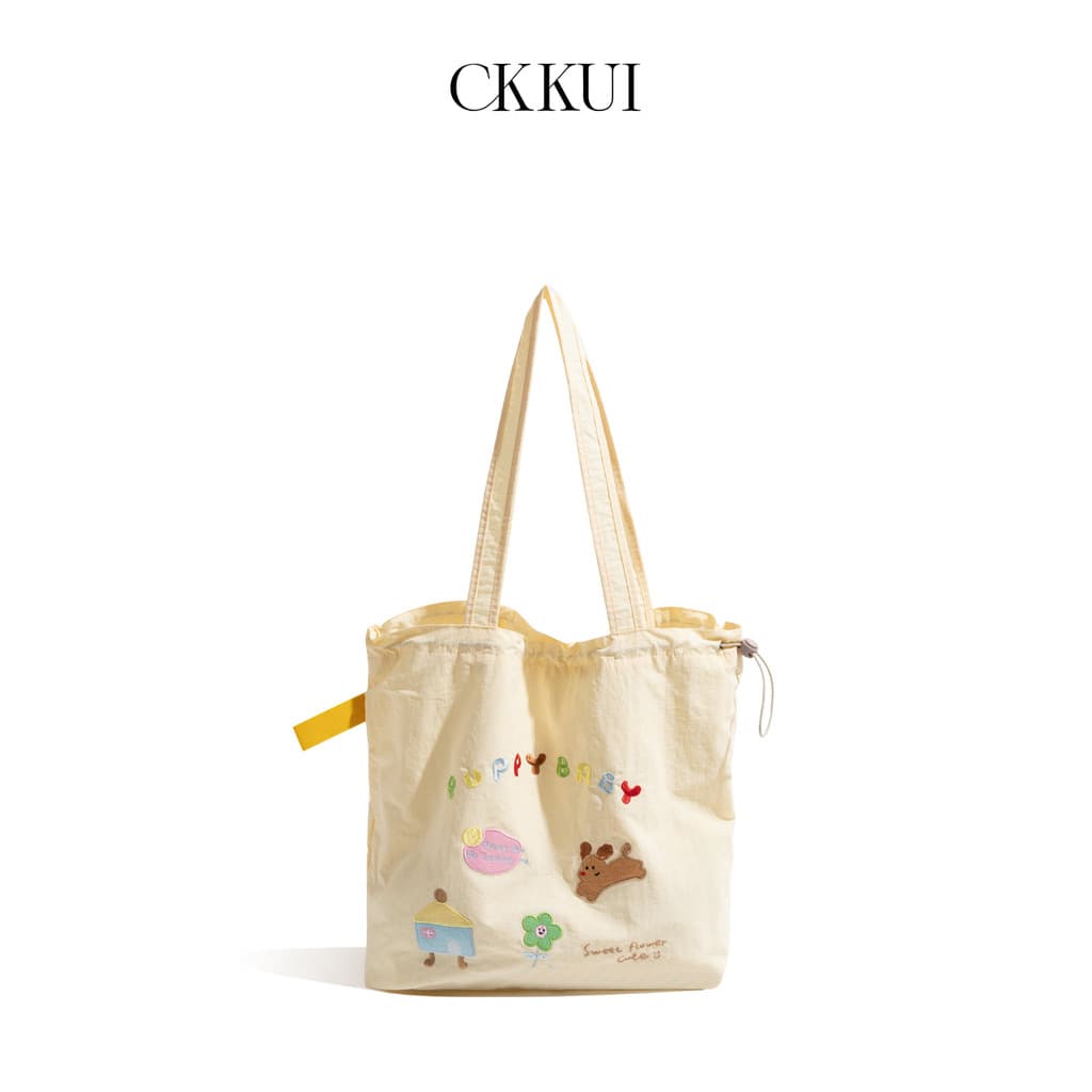 CKKUI All-Match Bolsa de Ombro Estilo Preguiçoso Sacola com Cordão 2025 Outono Inverno Novo Estilo Dopamina Bolsa de Lon