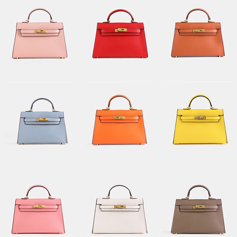 Bolsa de couro genuíno com estampa de palma, Mini bolsa fofa, bolsa de ombro pequena quadrada, bolsa mensageiro