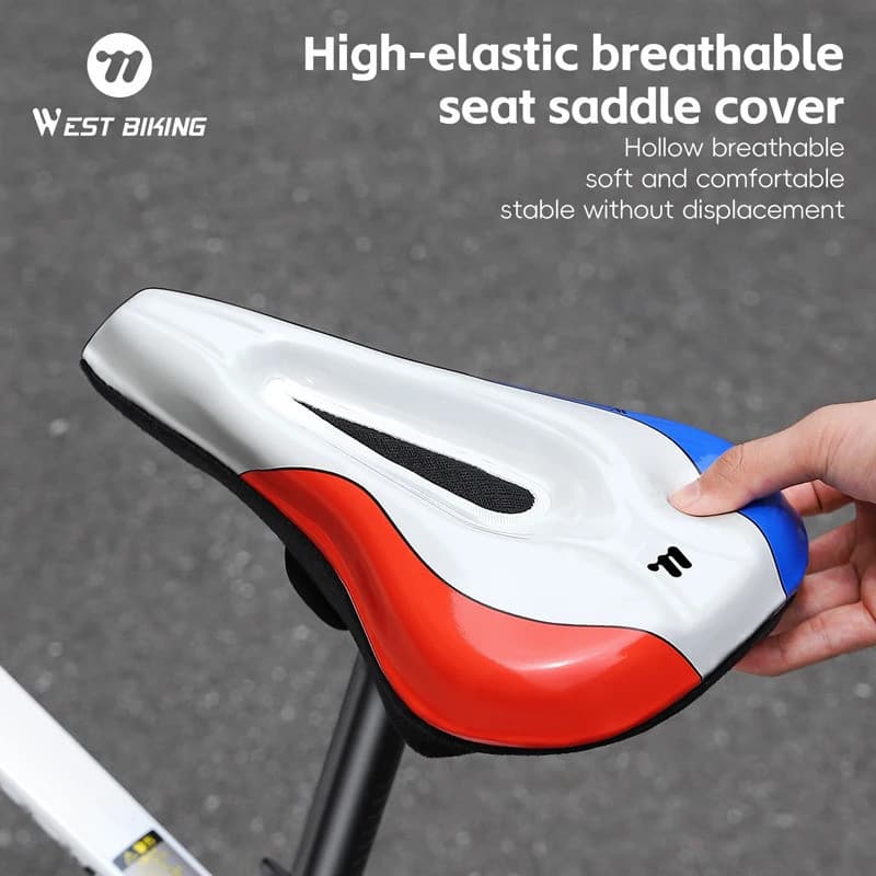 Capa de Selim de Bicicleta WEST BIKING, Capa de Almofada de Assento de Bicicleta Confortável, Couro PU, Design à Prova d