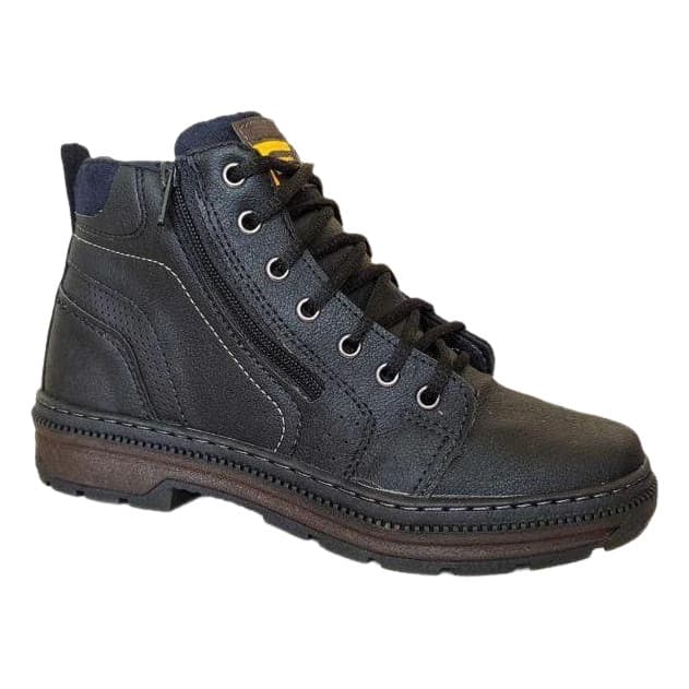 Bota Coturno Masculina  Ziper Couro Ecológico durabilidade conforto 38 Ao 45