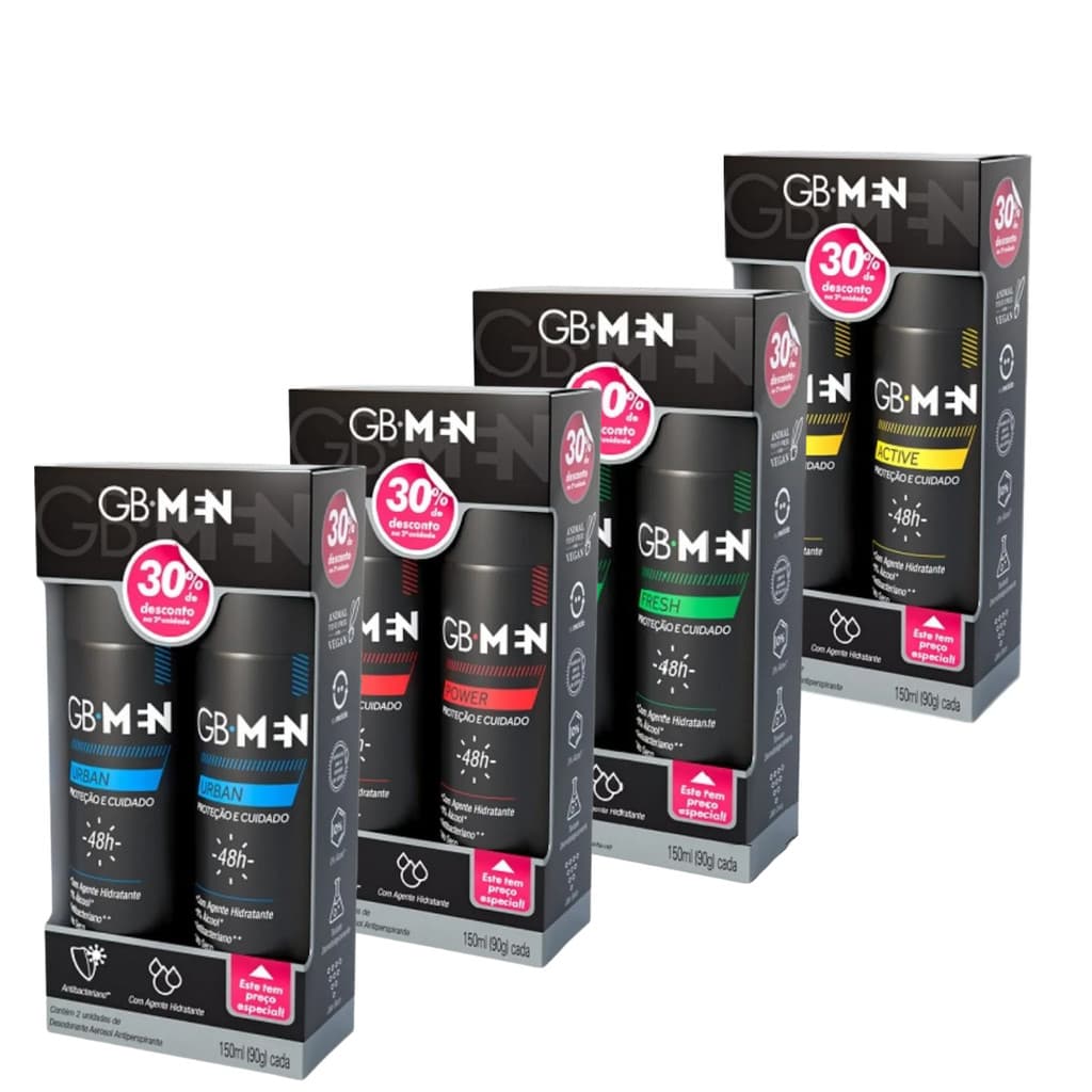 Kit 02un Desodorante Aerosol Giovanna Baby GB Men 150ml