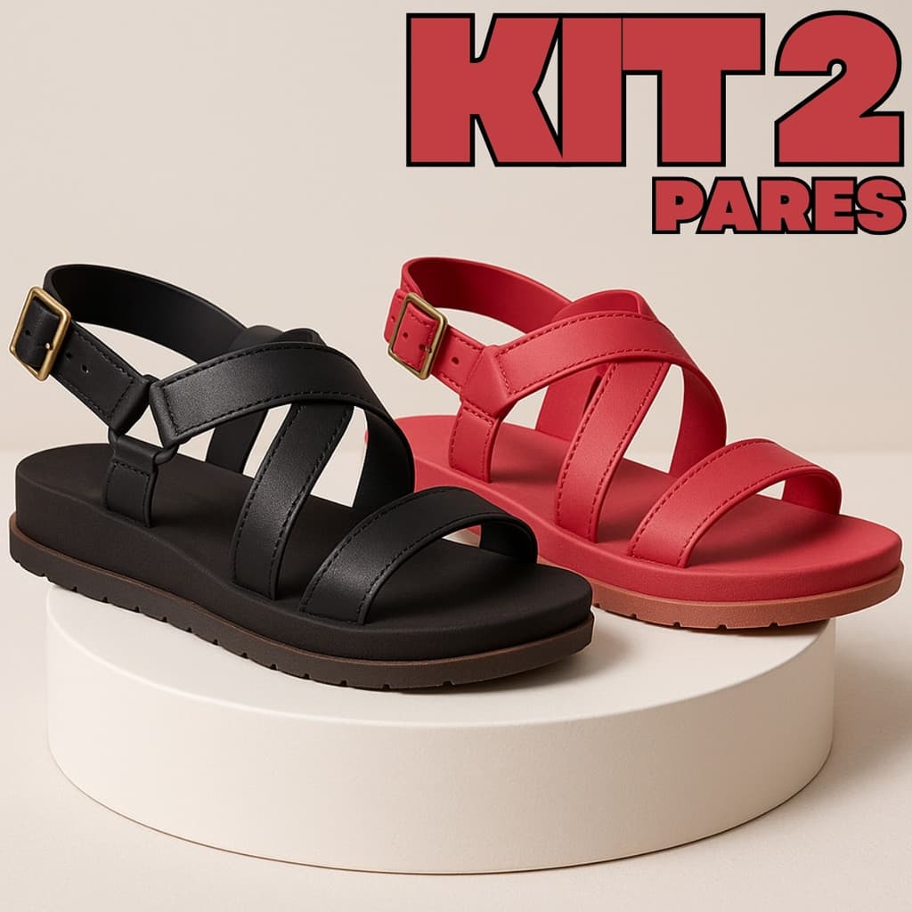 Kit 2 Pares Sandália Papete Feminina Birken Leve Estilo Casual - Dunas