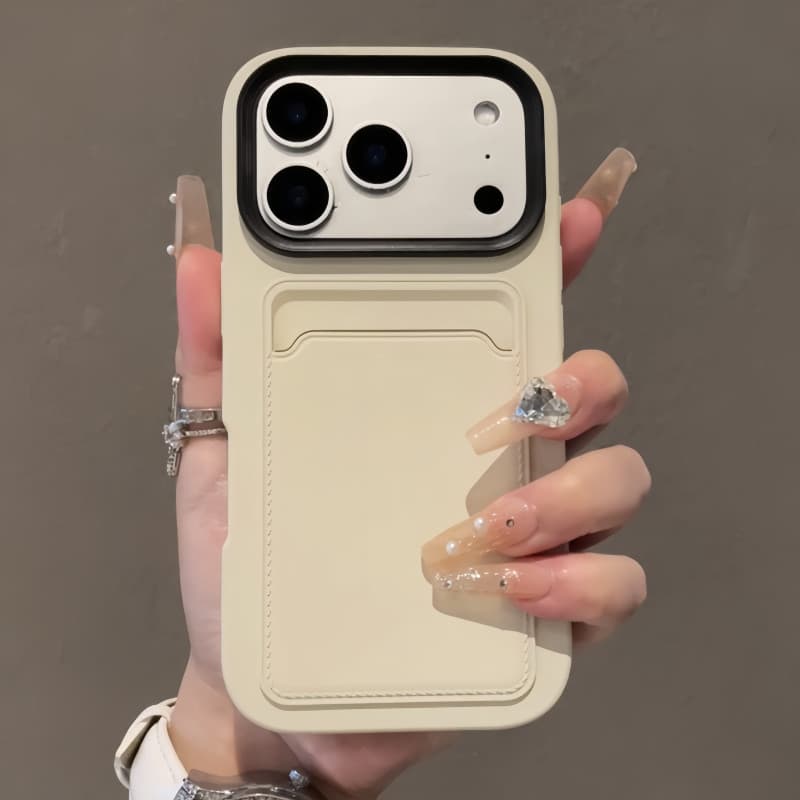 Luxo Silicone doces titular do cartão carteira caso de telefone iPhone 17 ar 16 15 14 13 Pro Max à prova de choque pára-
