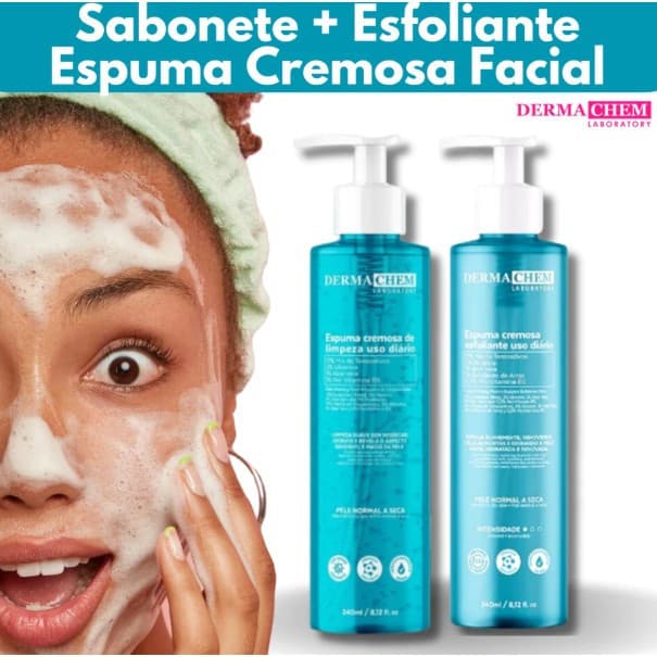 Kit Skincare Espuma Cremosa Facial + Esfoliante | Limpeza Profunda e Uso Diário