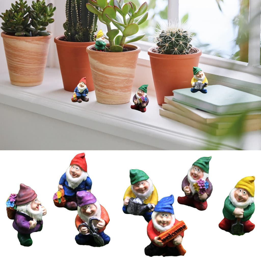 7 Peças Gnomos Estátuas De Resina De Fadas Mini Jardim Decoração Estátua De Conto Para De Festival De Férias