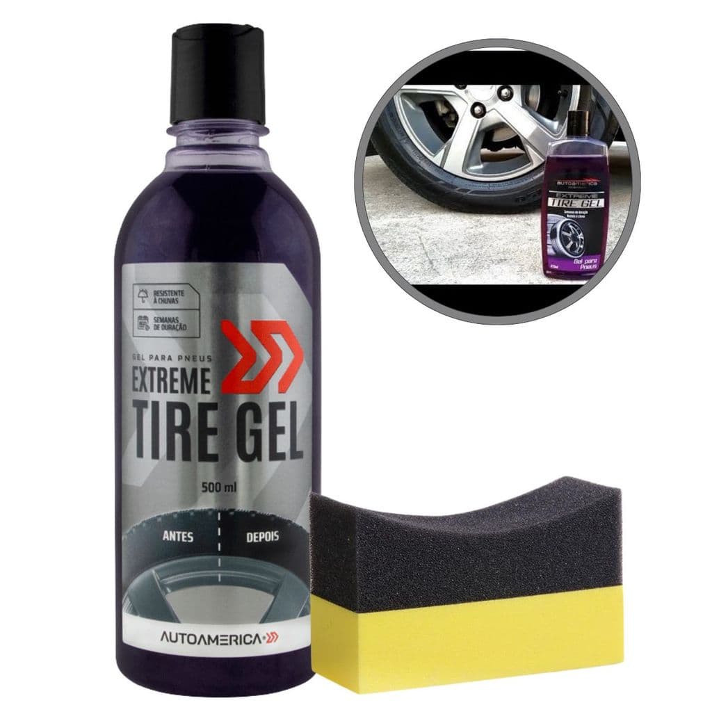 Kit Extreme Tire Gel Autoamérica 500ml + Aplicador Pretinho