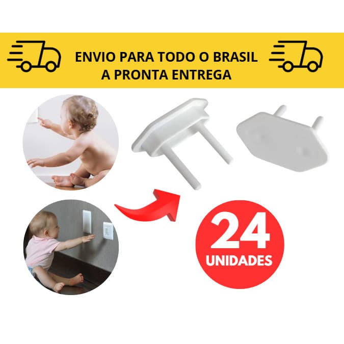 Kit Completo Protetor de Tomada Segurança Para o Seu Bebê Criança 12, 24, 36 ou 48 Unid