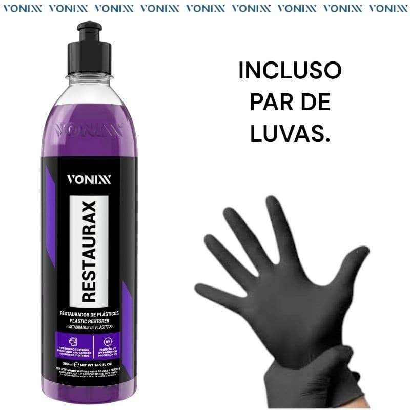 RESTAURAX 500ML VONIXX RESTAURADOR E REVITALIZADOR DE PLASTICOS EXTERNOS E INTERNO.