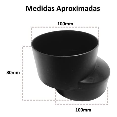Bolsa Excêntrica Adapta Bacio DEPLASTI Deslocador Desviador Vaso Sanitário Preto 100mm