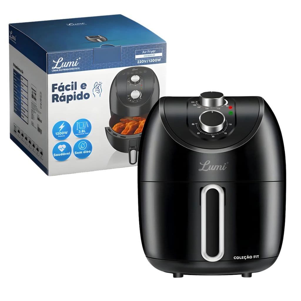 Air Fryer Fritadeira Sem Óleo Lumi 3.8 Litros – 220V 1200W