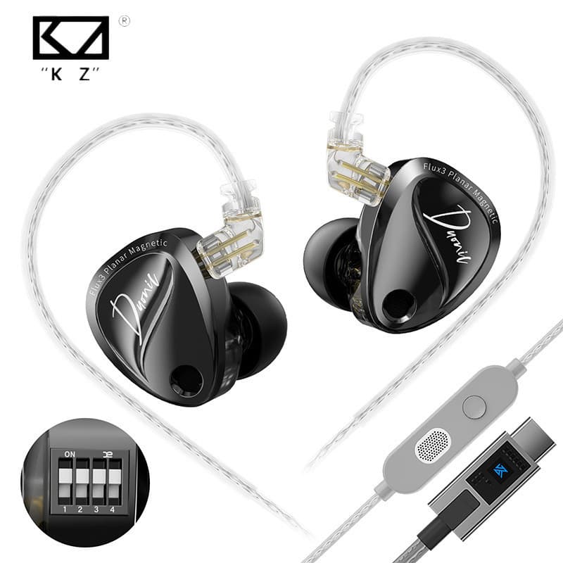 KZ Duonic Fones De Ouvido Intra-Auriculares HiFi Com Super Stroke Três Driver Planar Magnético HM Ajuste Acústico IMEs S