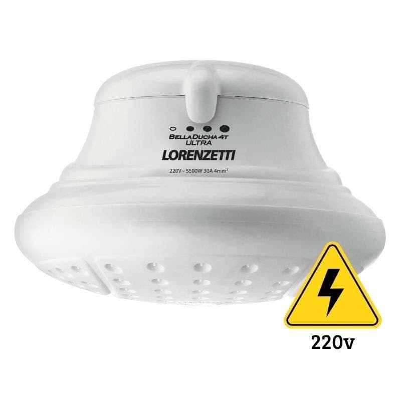 Chuveiro Elétrico Bella Ducha Ultra Lorenzetti 220V 6800W Branco