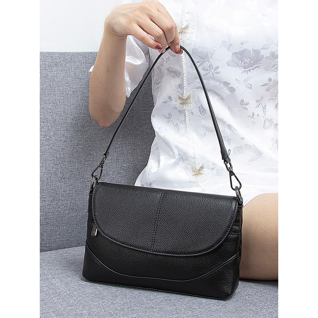 Bolsa de couro genuíno feminina 2026 novo estilo elegante elegante bolsa feminina de meia-idade bolsa da mãe couro macio